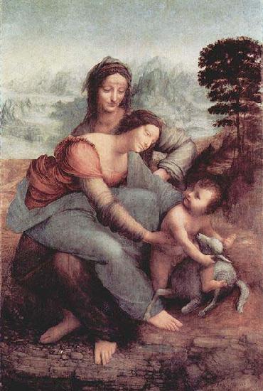 LEONARDO da Vinci Hl. Anna, Maria, Christuskind mit Lamm France oil painting art